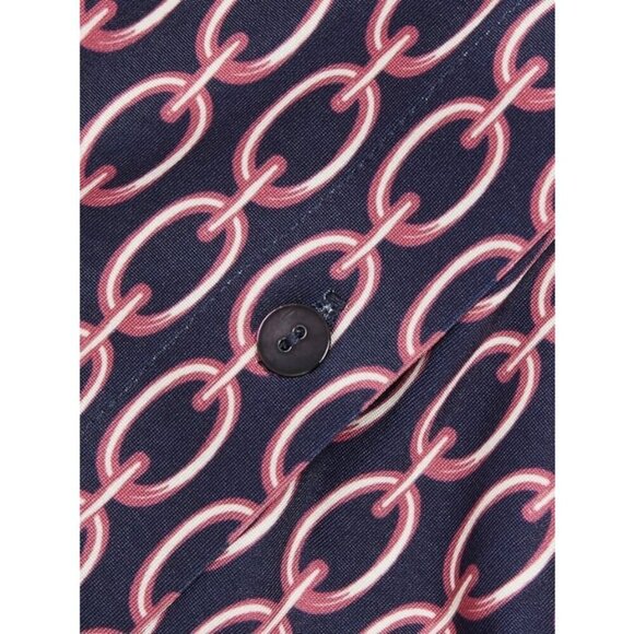 💕L'AGENCE💕 Raelynn Dress ~ Dark Dusty Pink & Midnight Tone Chain Print Medium - Picture 10 of 16